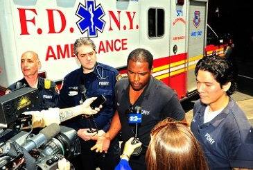 Paramedic Frank Kupferberg, Paramedic Alexander Khalef, EMT Tiege Dolly and EMT Jonathan Nagaki